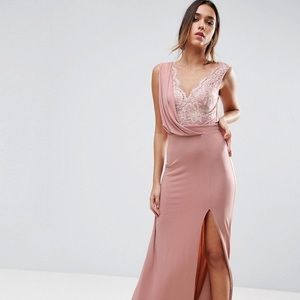 SOLD on Merc - NWT ASOS lace drape maxi dress